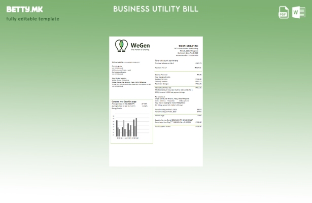 WeGen Energy Филипини деловна сметка за комунални услуги